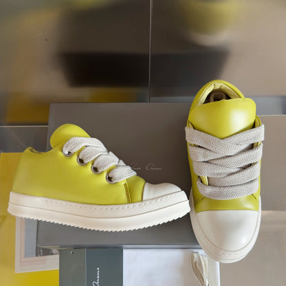 Rick Owens Yellow Low-Top Sneakers