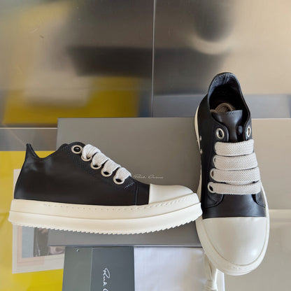 Rick Owens Black Low-Top Sneakers