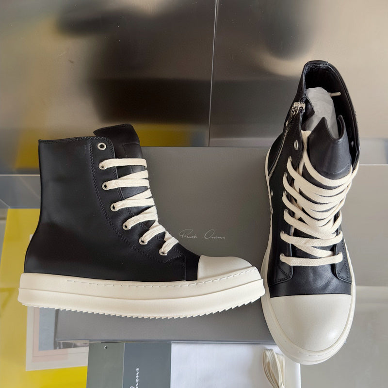 Rick Owens Black High-Top Sneakers