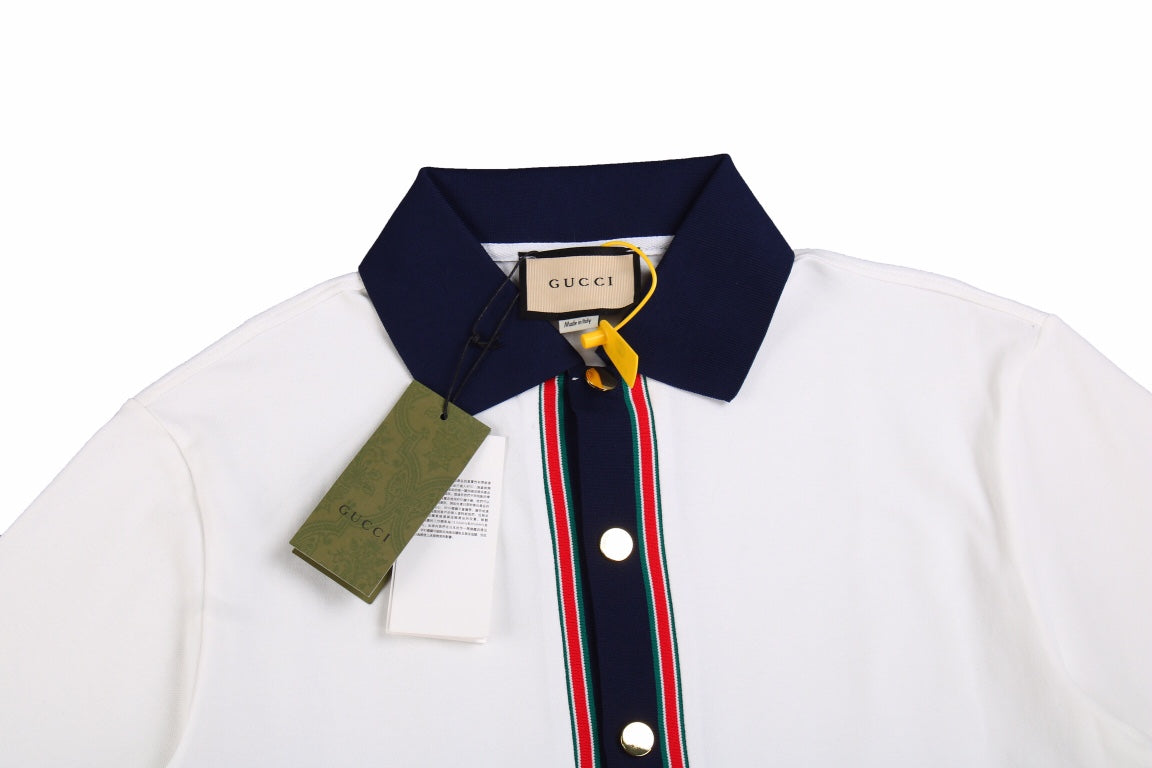 G*u*i contrast collar shirt