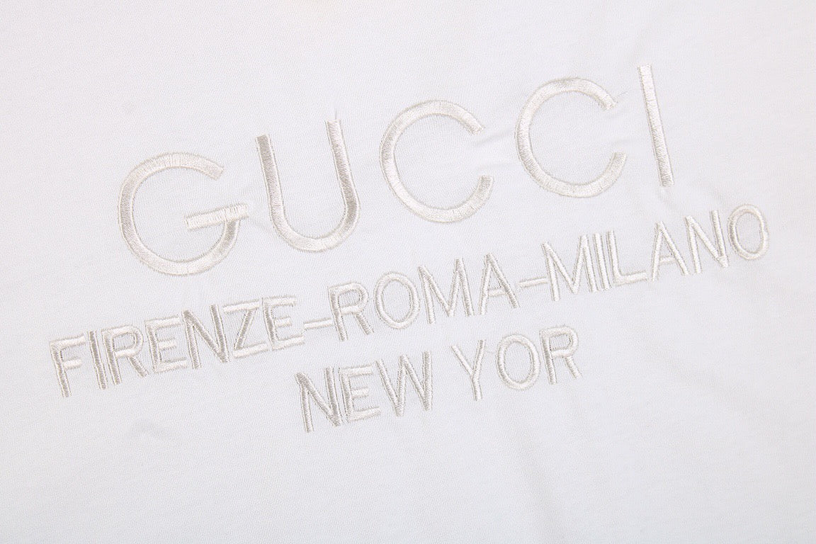 G*u*i t-shirt with embroidered cities