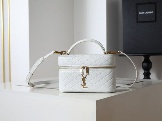 Saint Laurent White Double Zip Handbag