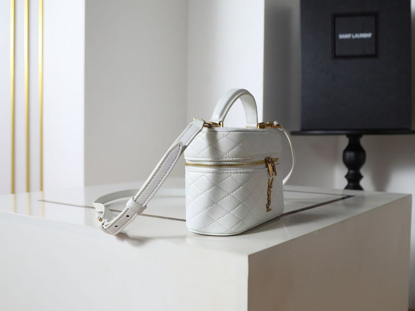Saint Laurent White Double Zip Handbag
