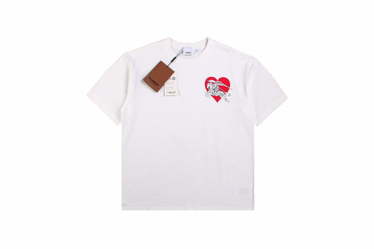 White T-Shirt with Heart and Skeleton Graphic