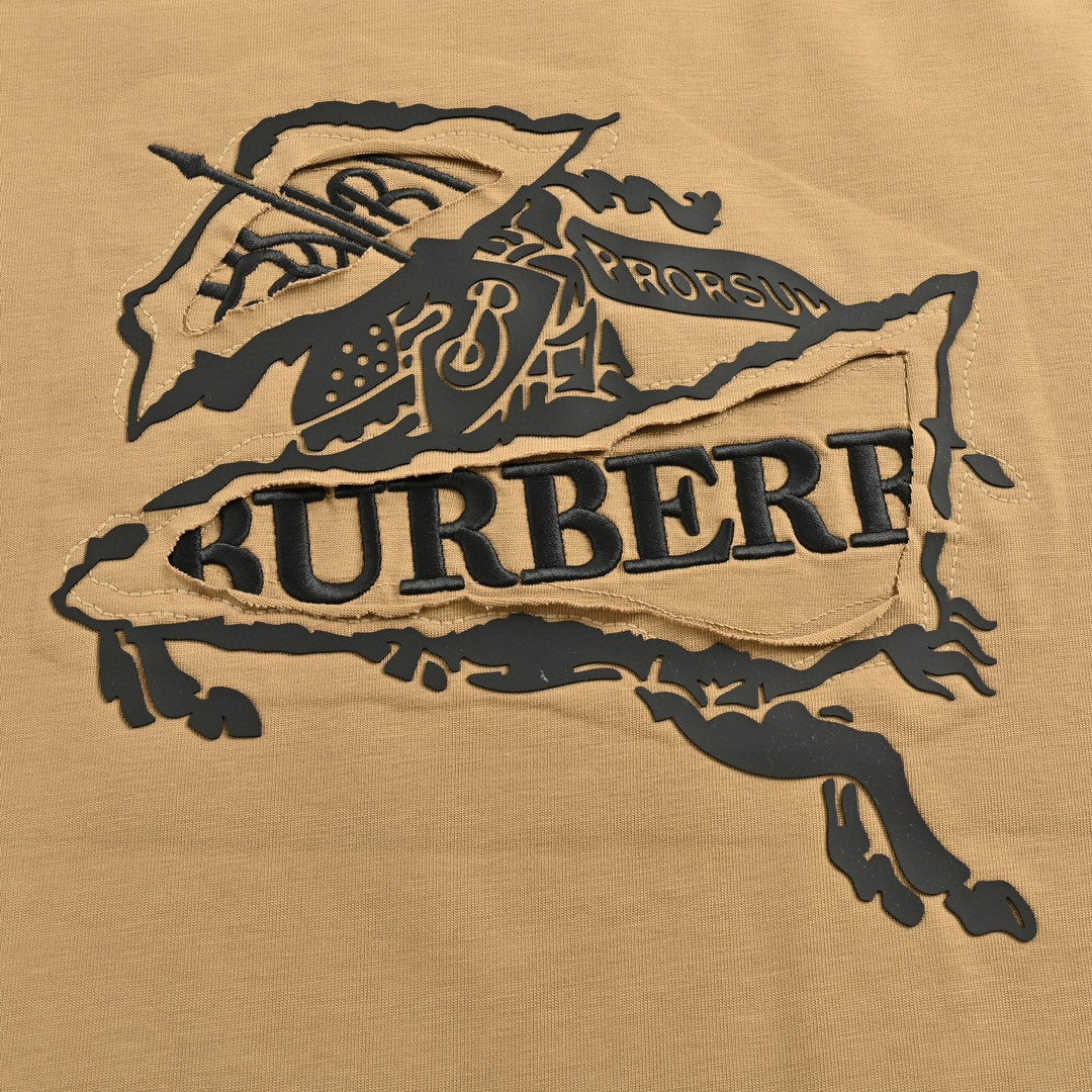 Burberry T-Shirt - Tan with Graphic Design