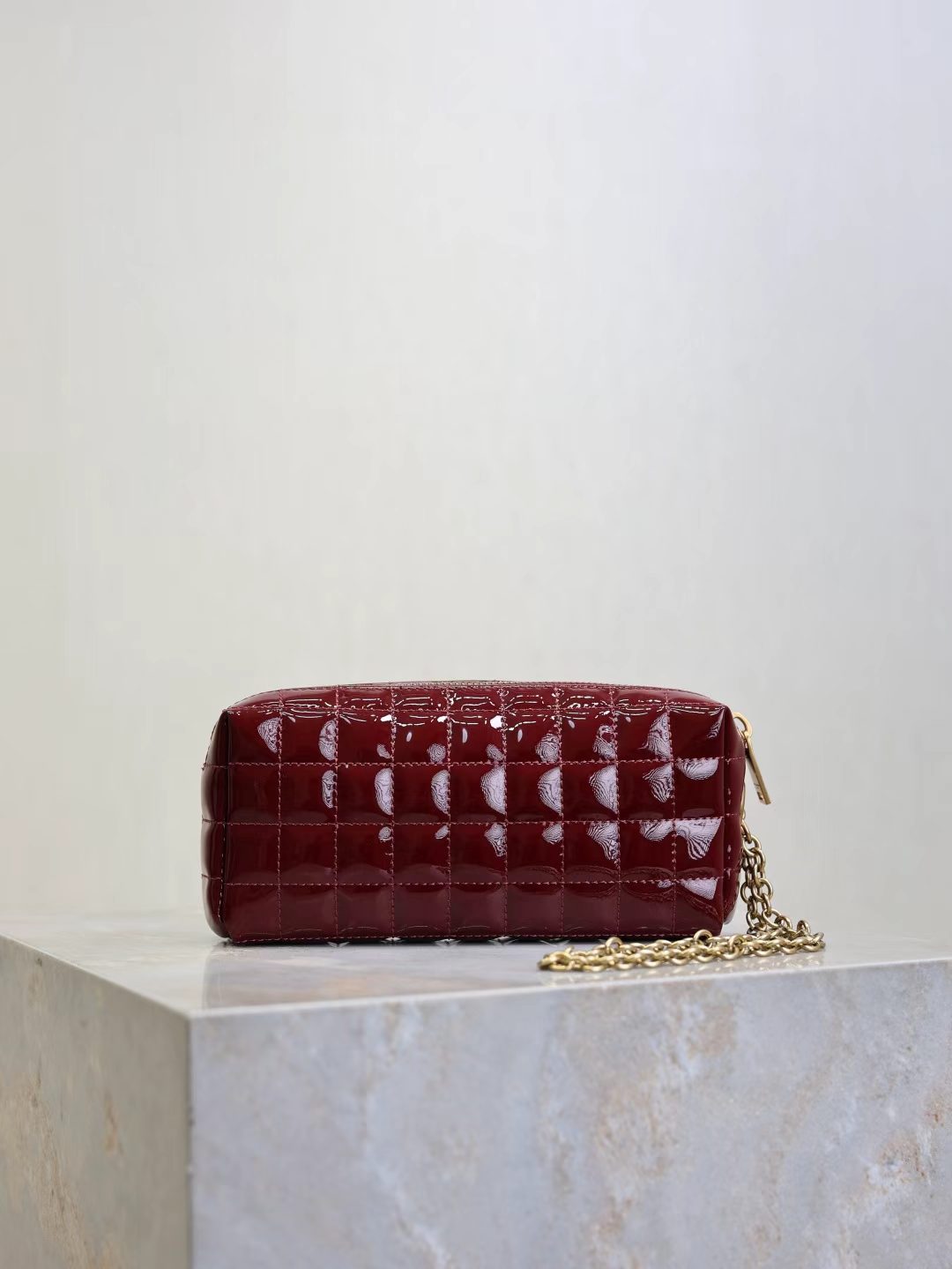 Saint Laurent Burgundy Patent Leather Bag