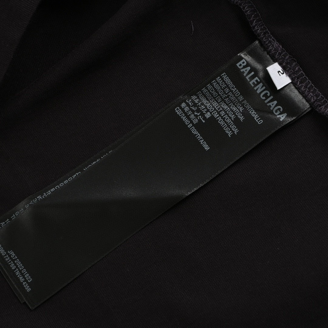 Ba*len*cia*ga black t-shirt with label detail