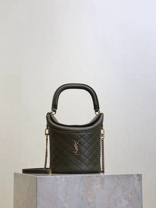 Saint Laurent Green Flap Bucket Bag