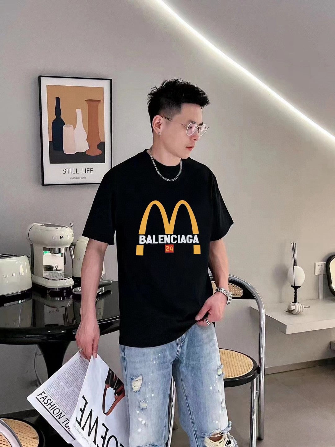 Ba*len*cia*ga mcdonald's-inspired t-shirt