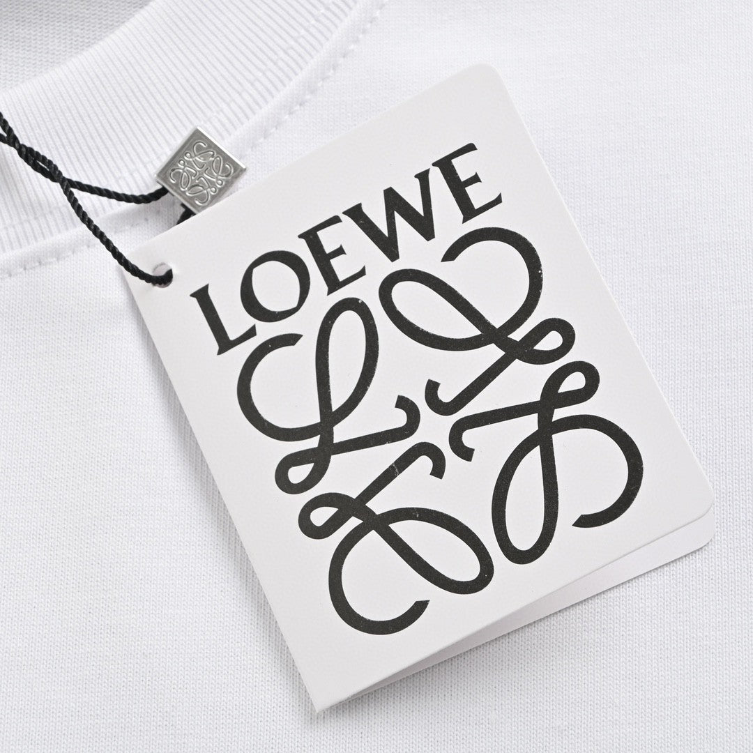 Loewe White T-Shirt with Logo Design