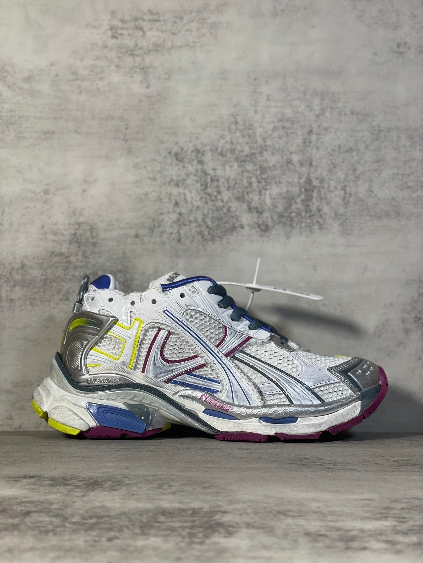 Balenciaga 7.5th Generation Sneaker in White/Blue/Yellow: Kinetic Chromatics