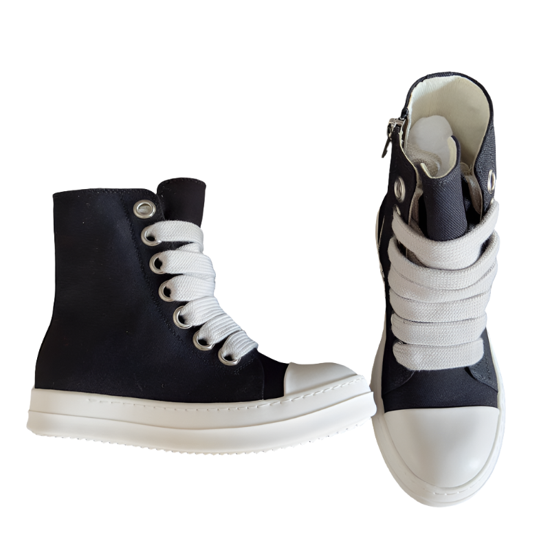 Rick Owens Black High-Top Sneakers