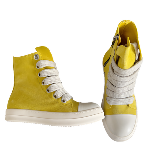 Rick Owens Yellow High-Top Sneakers