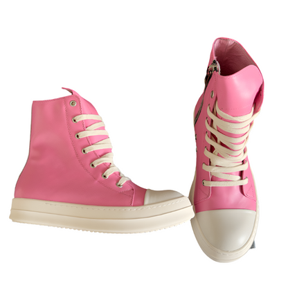 Rick Owens Hot Pink High-Top Sneakers