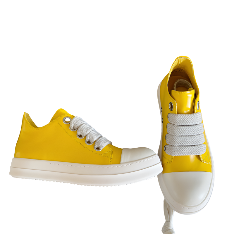 Rick Owens Yellow Low-Top Sneakers