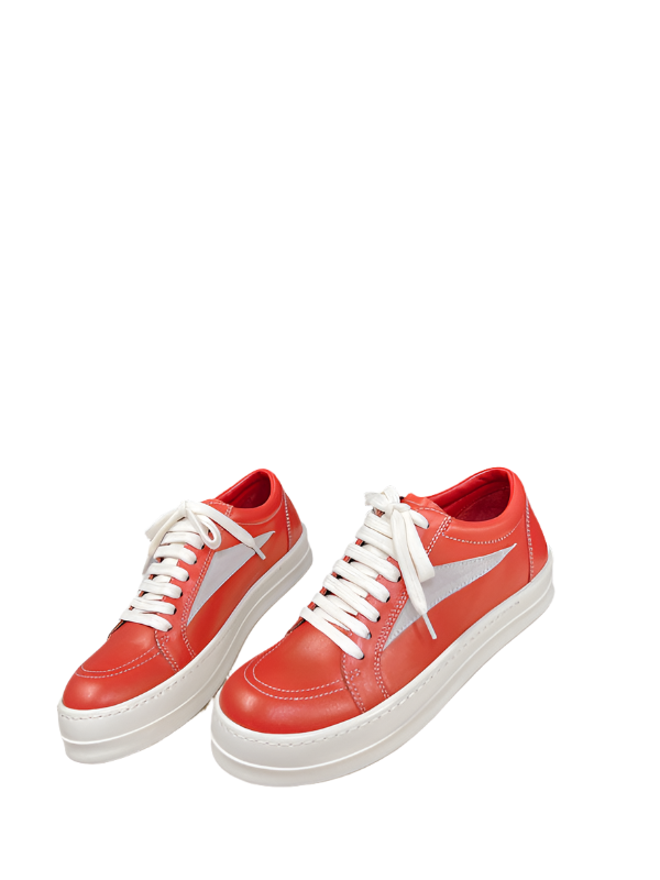 Rick Owens Low-Top Sneakers - Red Leather