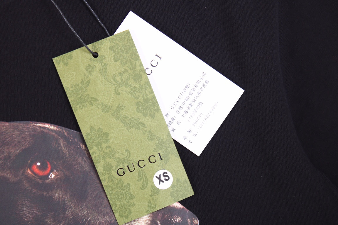 Gucci Dog Print T-Shirt in Black