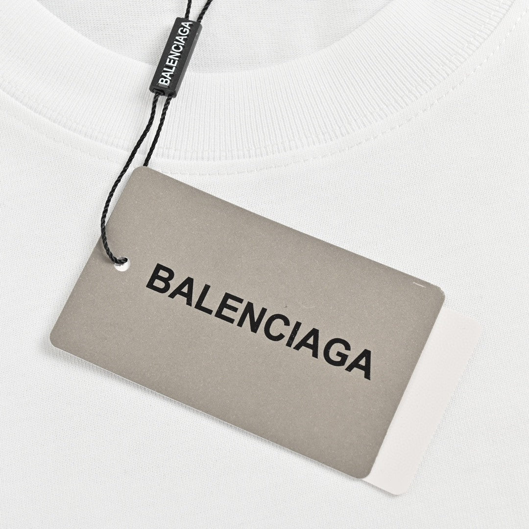 Ba*len*cia*ga dripping bb logo t-shirt (white)