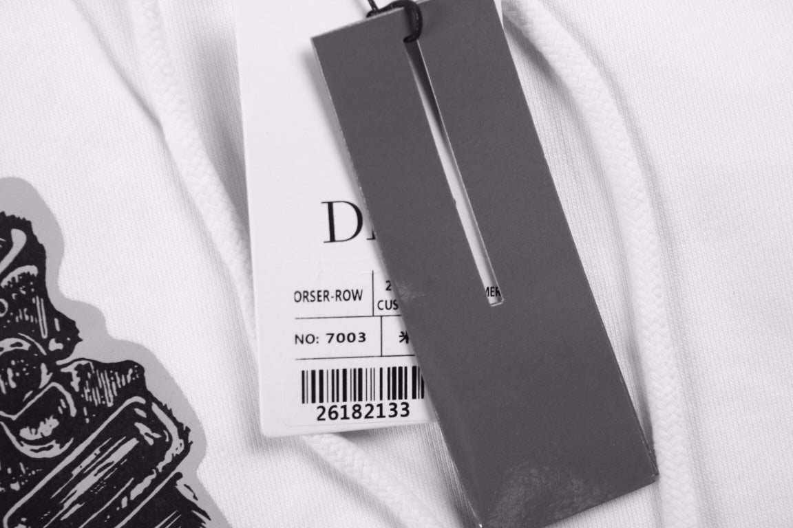 Dior White Hoodie with Bag Design