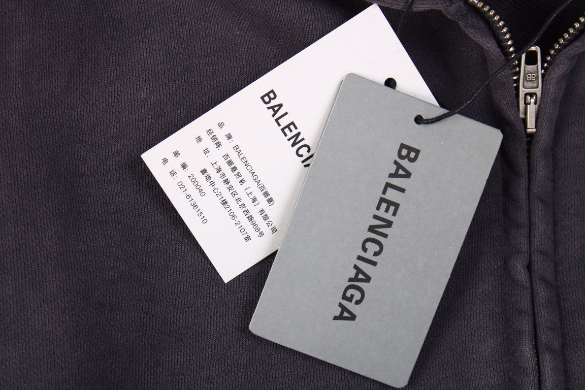 Ba*len*cia*ga gray zip-up hoodie