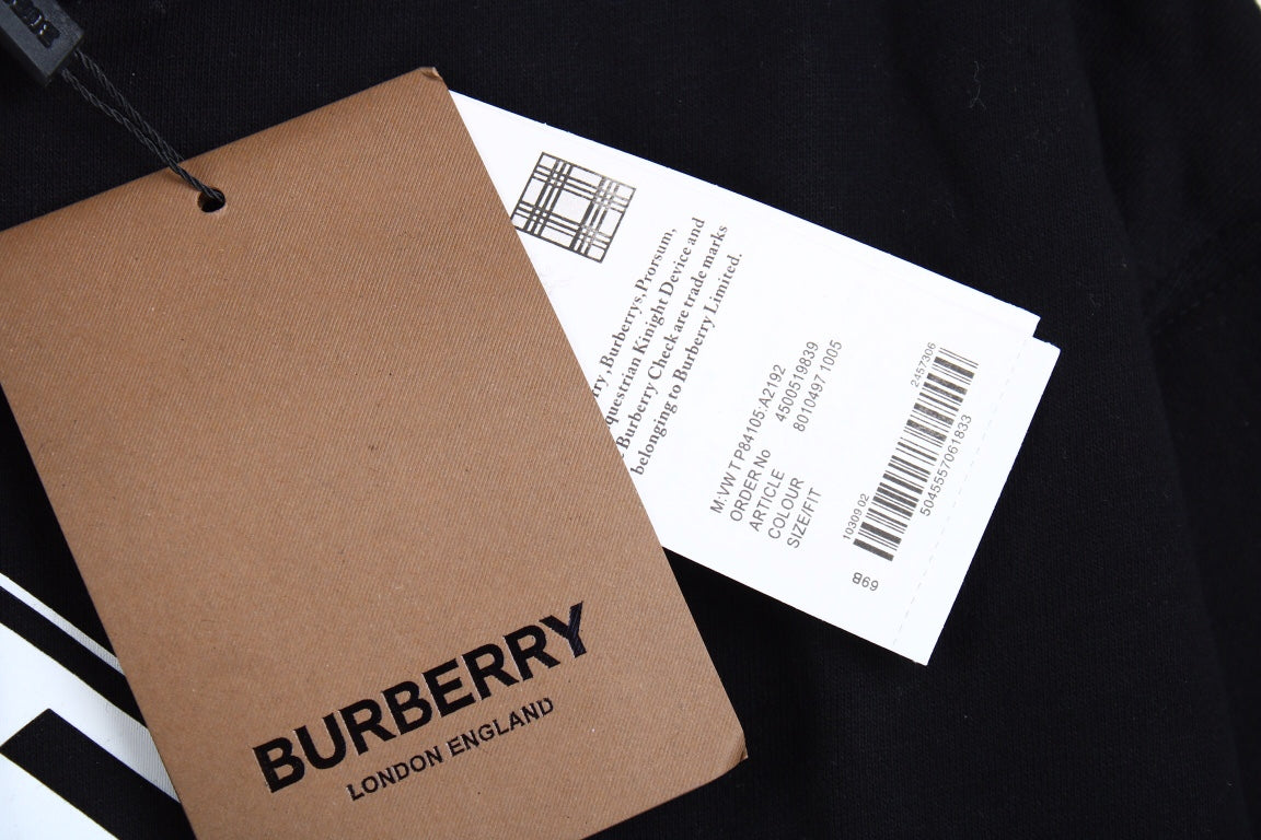 Burberry Black Hoodie with Logo Design