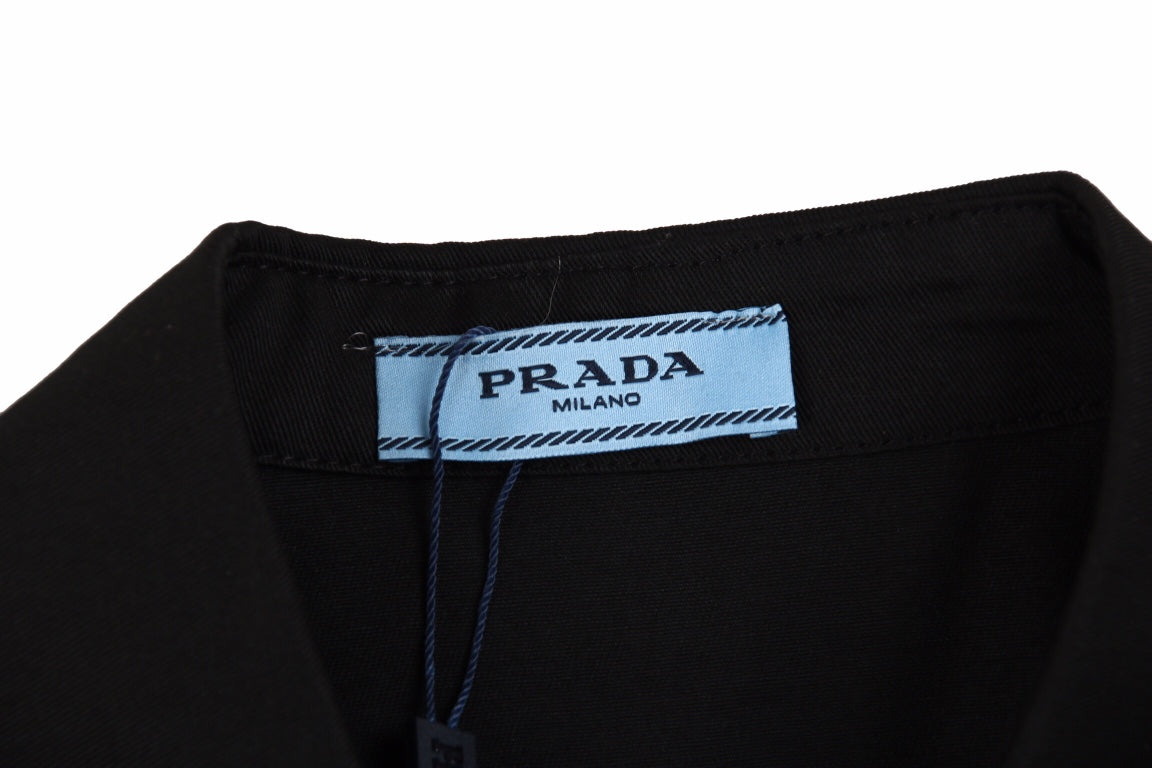 Pra*a black button-up shirt