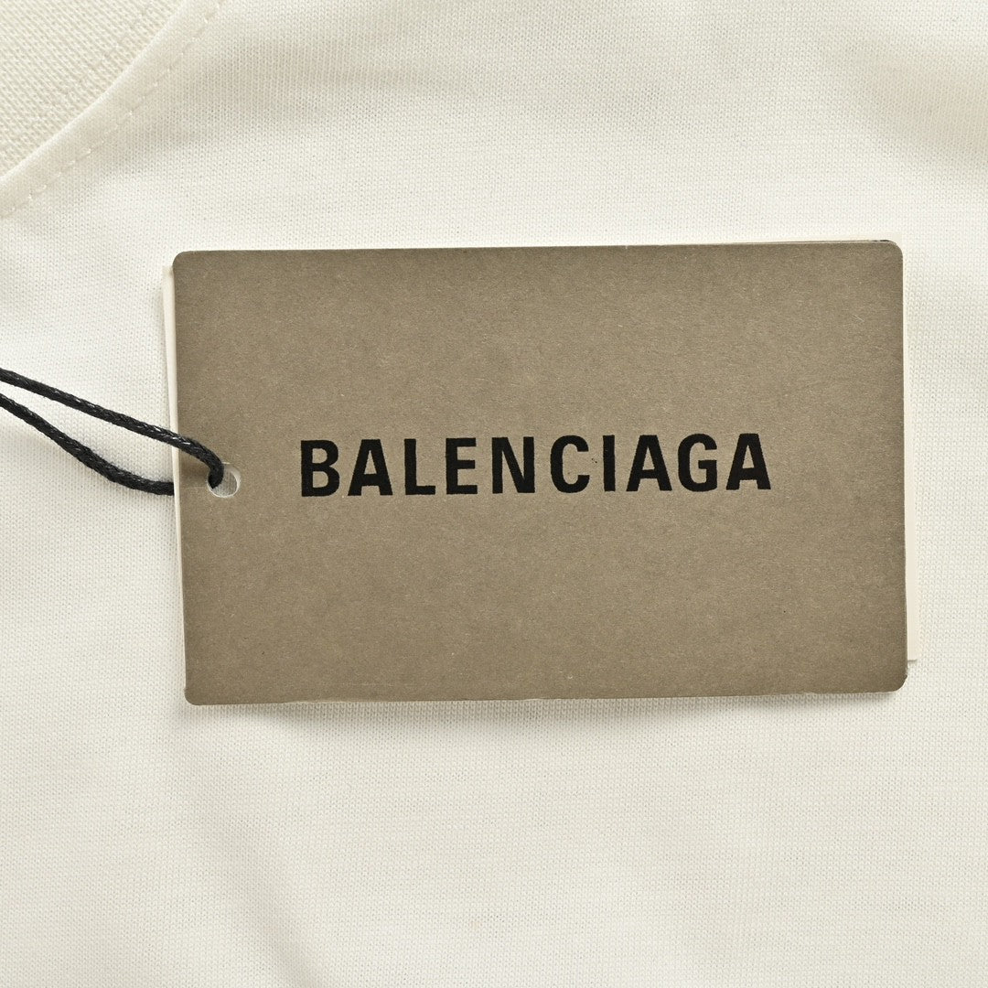 Balenciaga Cracked 'BB' Logo T-Shirt (White)