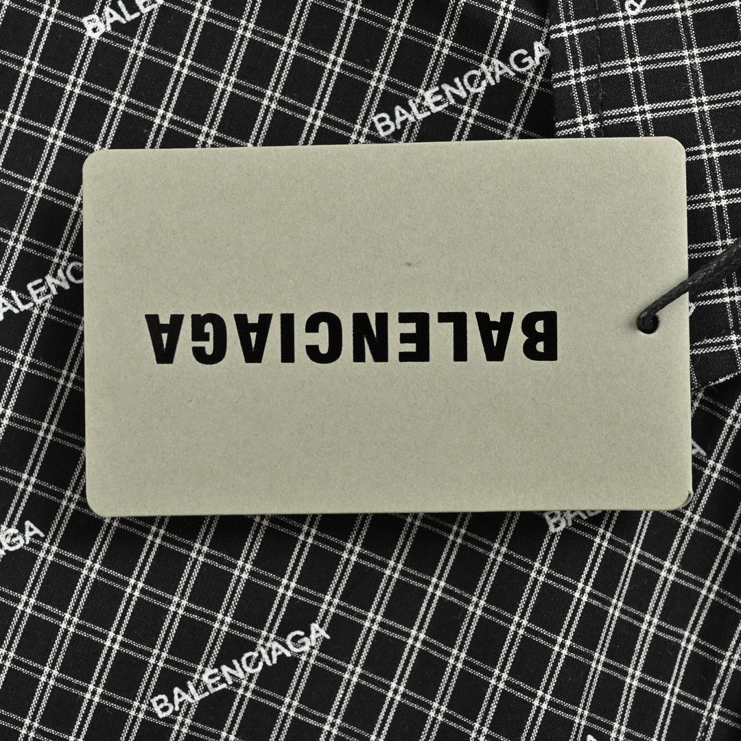 Balenciaga Allover Logo Check Shirt