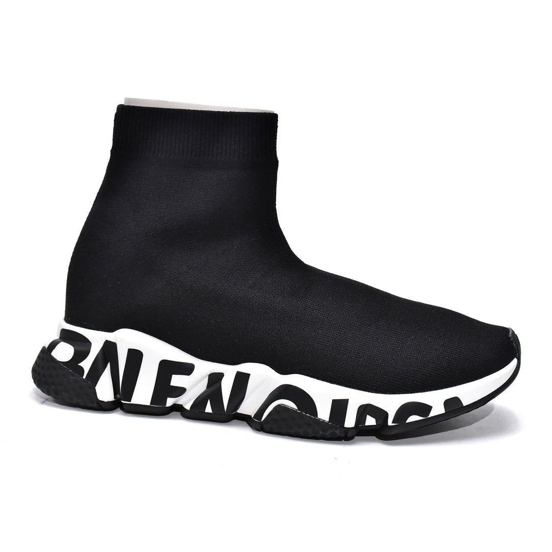 Ba*len*cia*ga speed graffiti trainer x black white