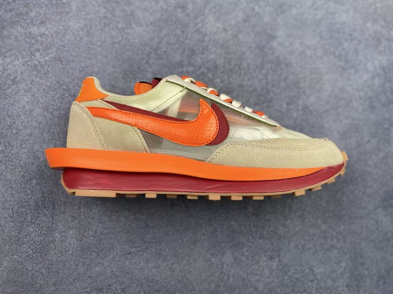 Nike x Sacai LDV Waffle 2.0 in Oatmeal/Orange: Sunset Deconstruction