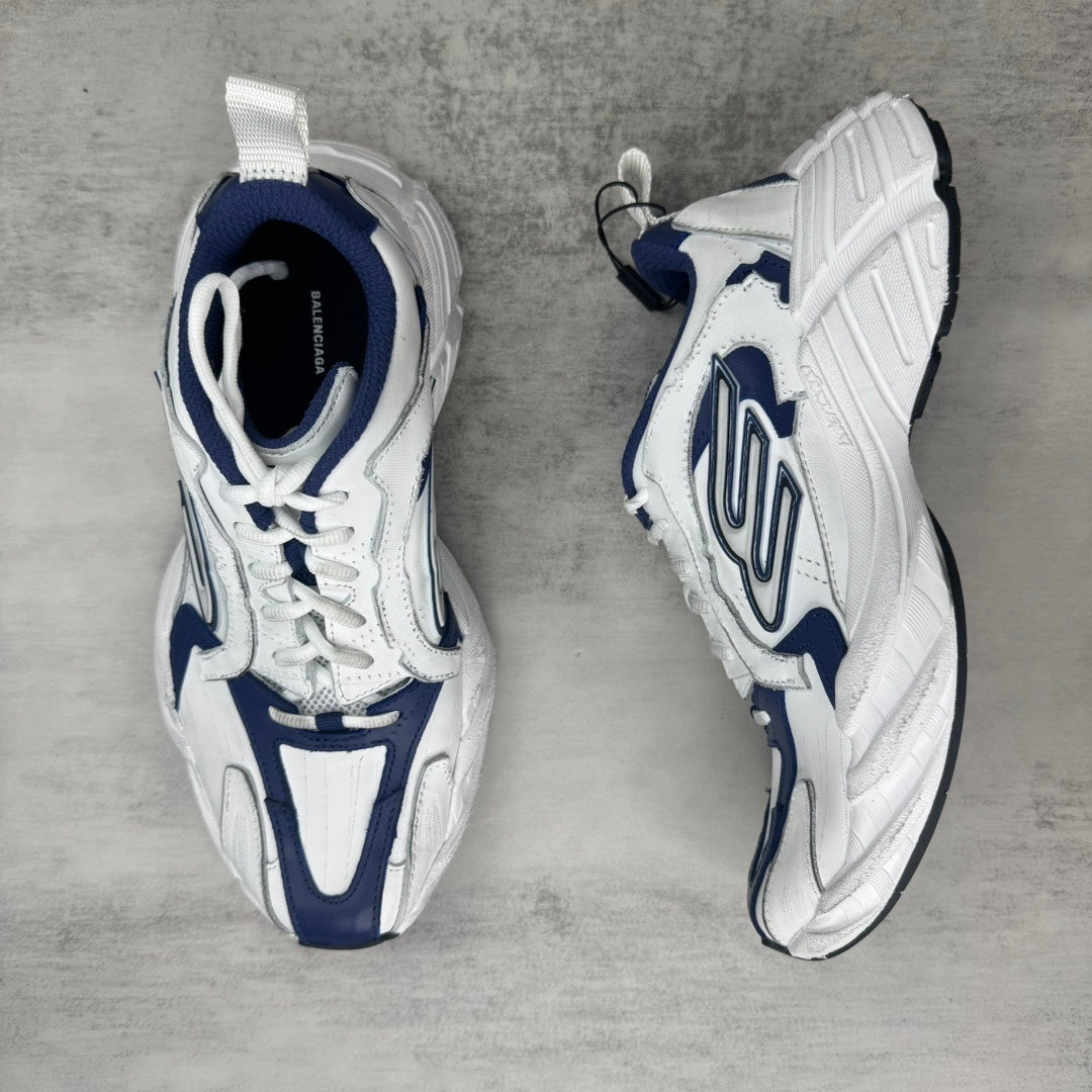 Balenciaga Hamp tons Sneaker in White/Blue: Azure Contrast