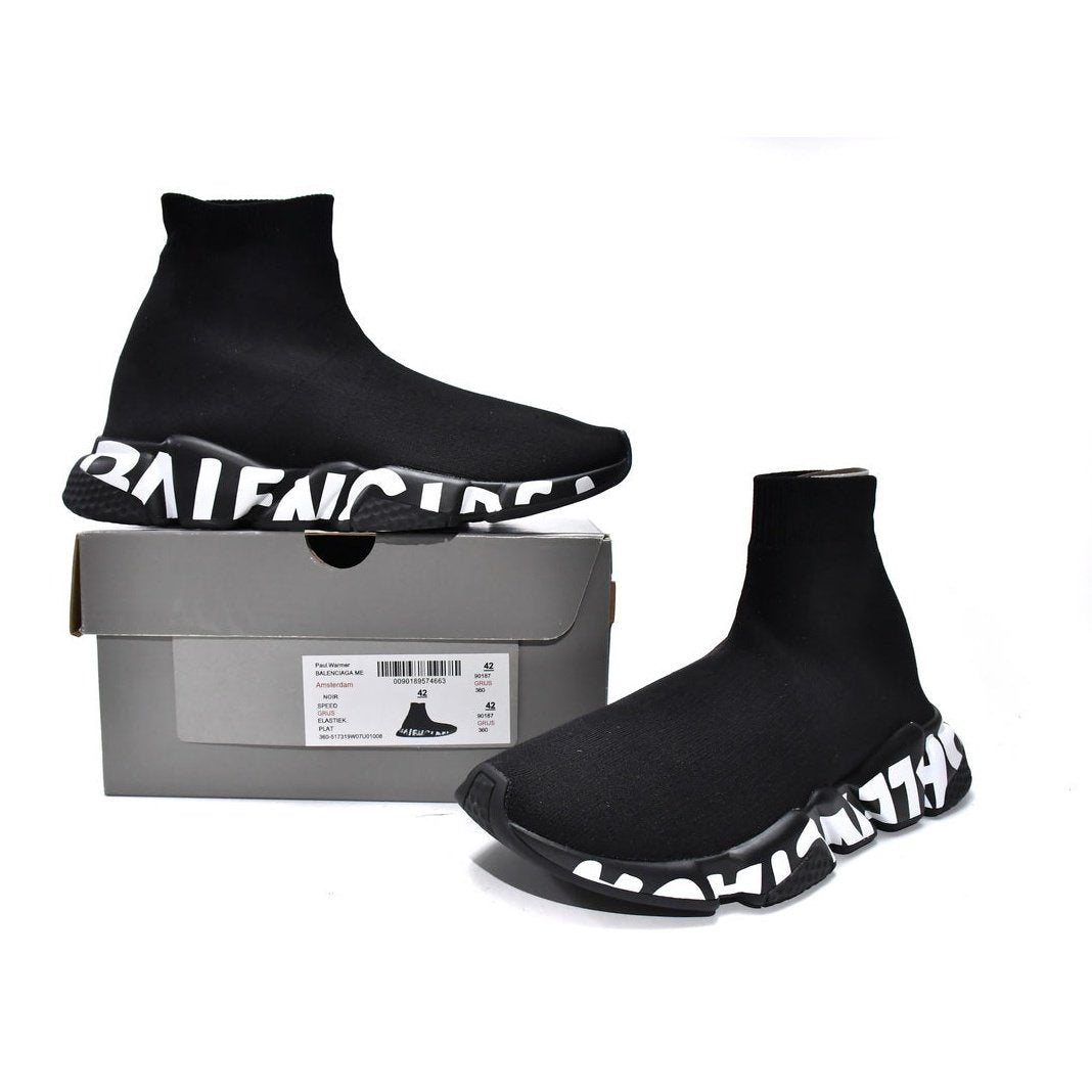 Ba*len*cia*ga speed graffiti trainer x black