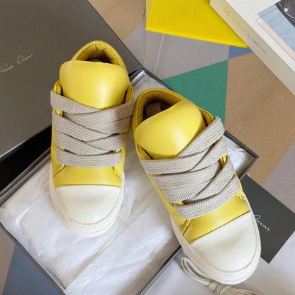 Rick Owens Yellow Low-Top Sneakers