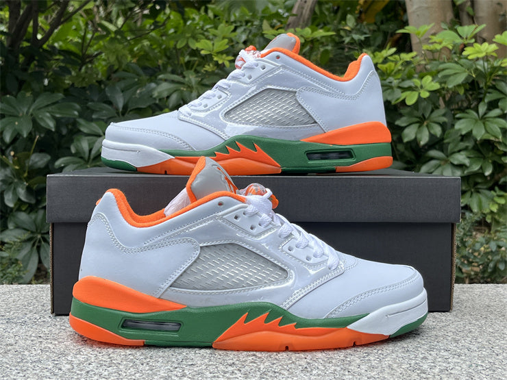 JORDAN 5 Low White/Orange/Green