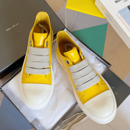 Rick Owens Yellow Low-Top Sneakers