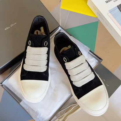 Rick Owens Black Low-Top Sneakers