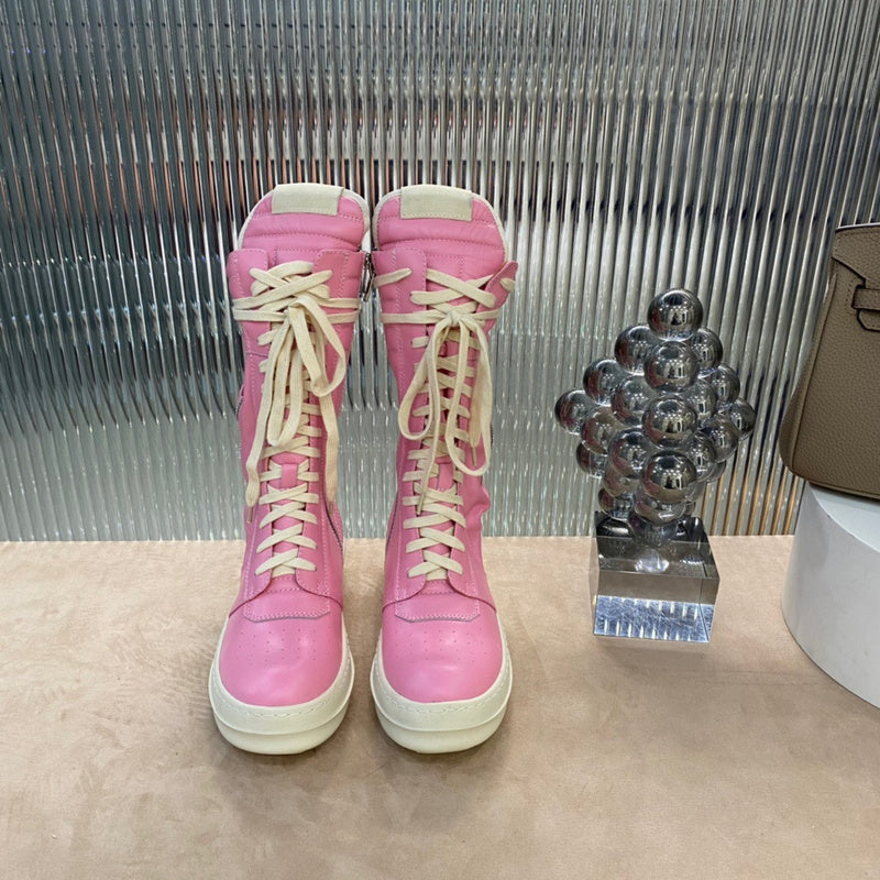 Rick Owens High-Top Sneakers - Pink and Cream