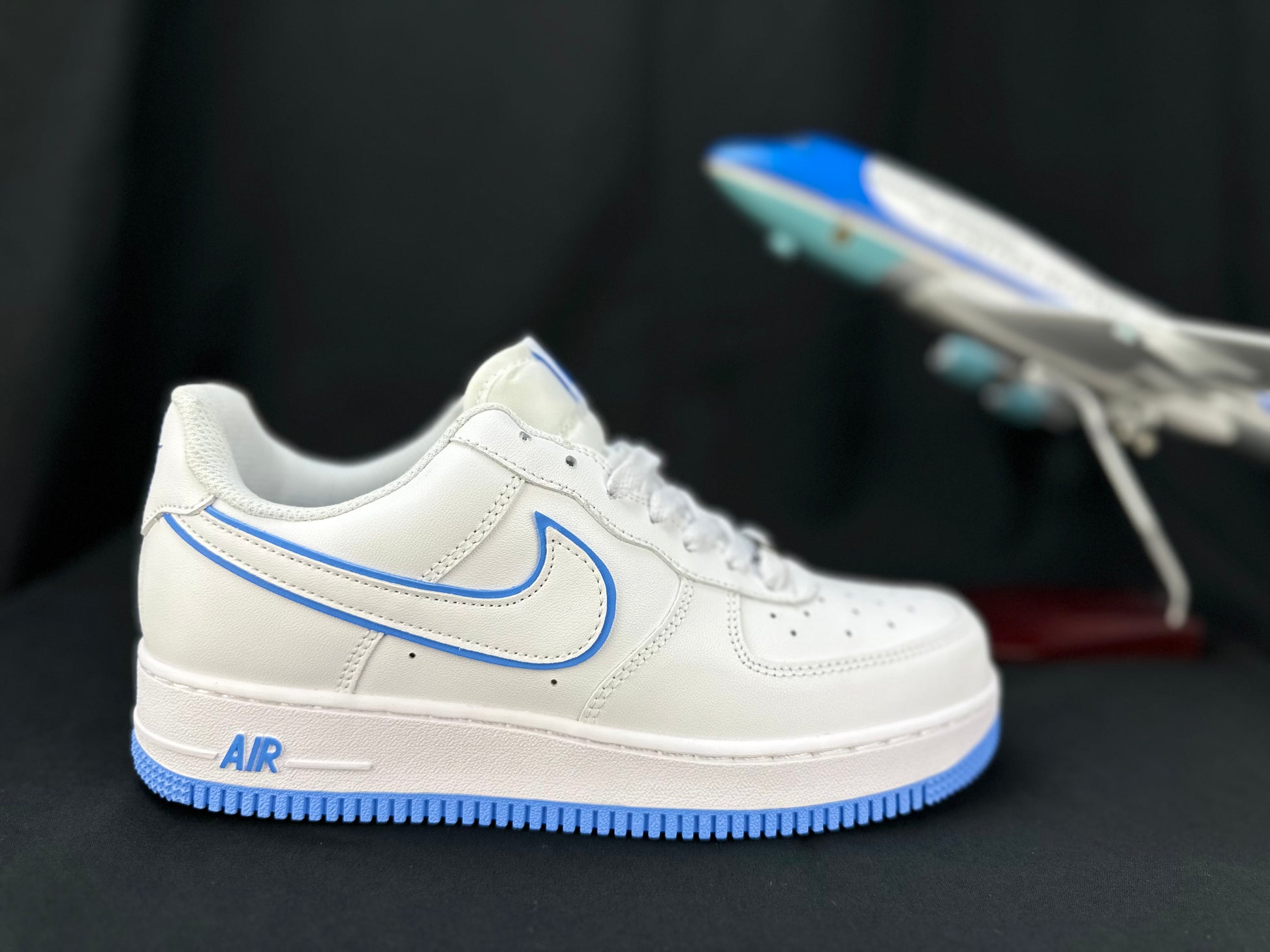 NIKE AIR FORCE 1 "Double Swoosh White/Blue"