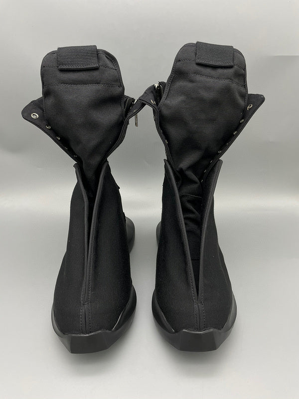 Rick Owens Black High-Top Canvas Boots