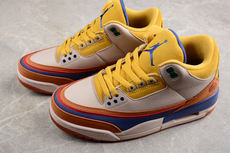 AIR JORDAN 3 RETRO GOKU BROWN/YELLOW/BEIGE/BLUE