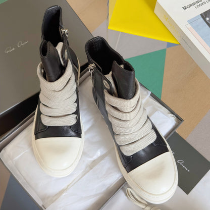 Rick Owens Black High-Top Sneakers