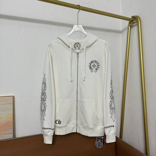 Chrome Hearts Classic Crewneck Outerwear in White/Black