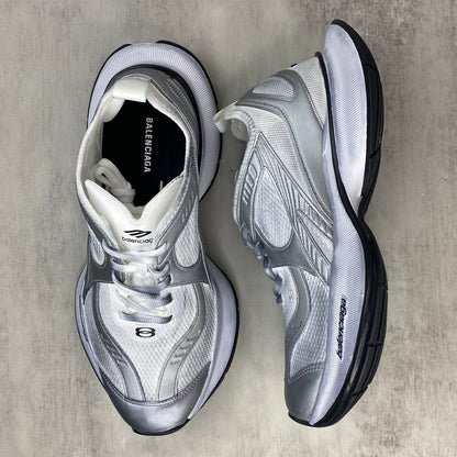 Balenciaga Ventilated Runner in Silver/White: Aerodynamic Edge