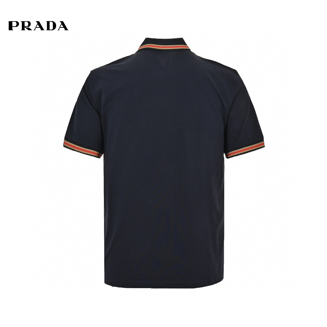 Pra*a logo patch polo shirt