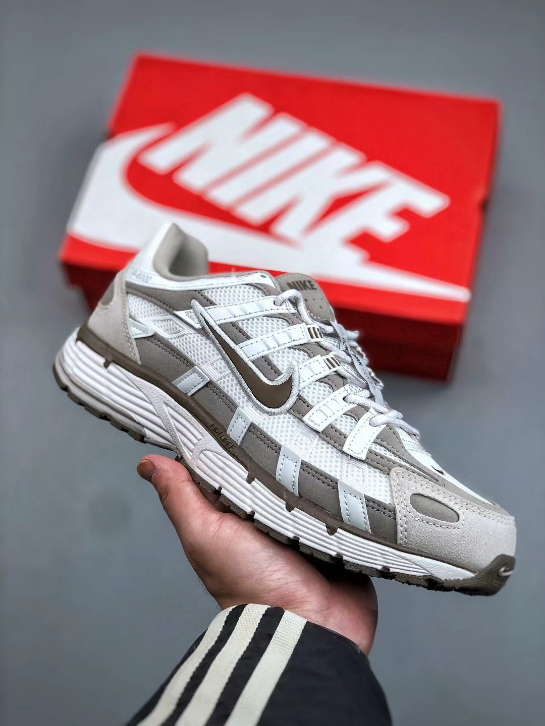 Nike P-6000 in White/Brown: Retro Digital Terroir