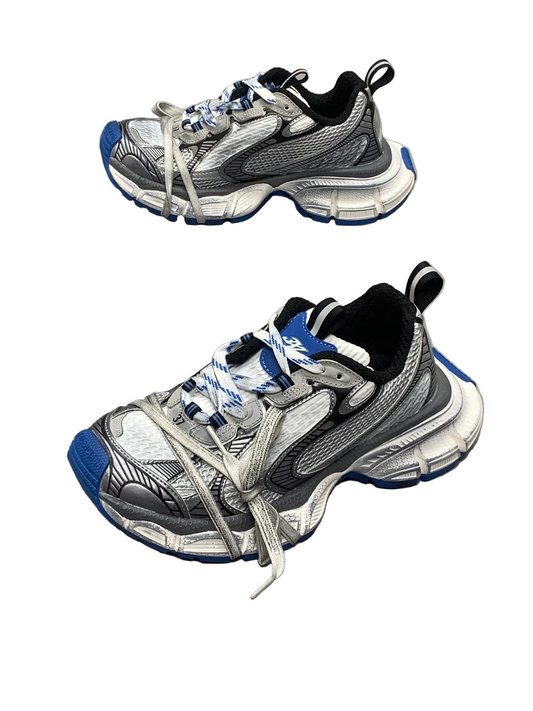 Balenciaga in White/Grey/Blue: Chromatic Architecture