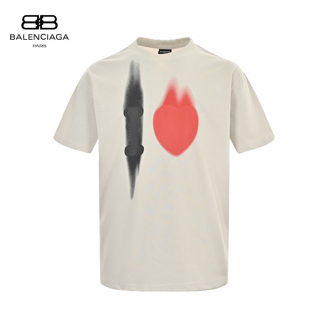 Ba*len*cia*ga beige t-shirt with abstract graphic