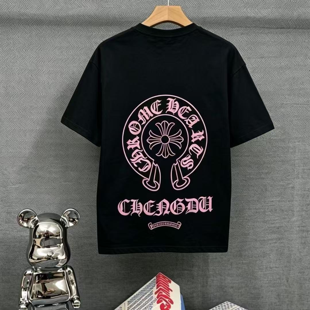Chrome Hearts Classic Crewneck T-Shirt in Black/Pink