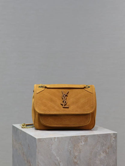 Saint Laurent Earthy Yellow Grain de Poudre Bag