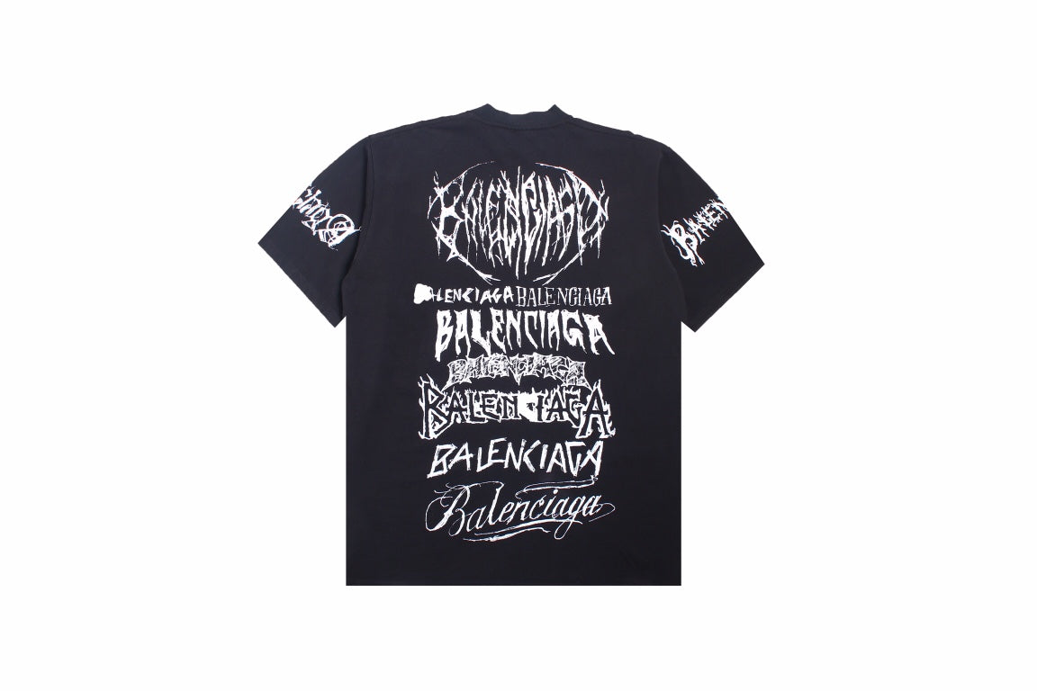 Ba*len*cia*ga multi-logo t-shirt (black)